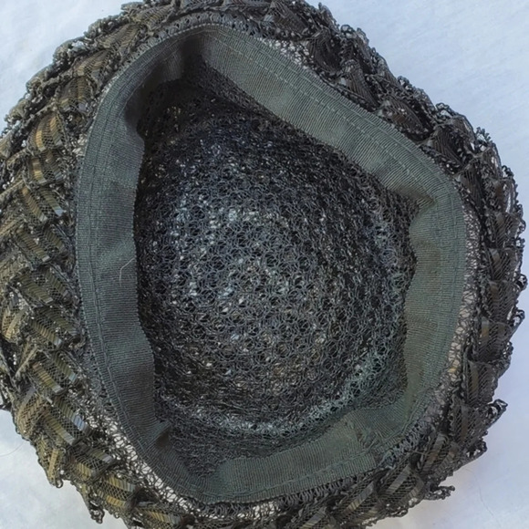 Vintage Black raffia hat - Picture 7 of 9